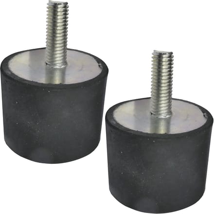 Set van 2 rubberen trillingsdempers - M8 schroefdraad - Ø40mm H:30mm - shore hardheid 70