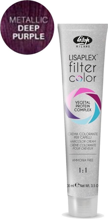 Gepigmenteerde crème Lisap Lisaplex Filter Metallic Deep Purple 100 ml