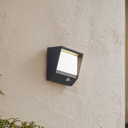 Lucande - solar buitenlamp - Gegoten aluminium, glas - H: 14 cm - zwart, wit