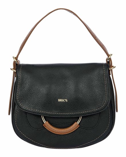 BRIC'S Leren schoudertas Gondola Stella Bag Black / Leather zwart