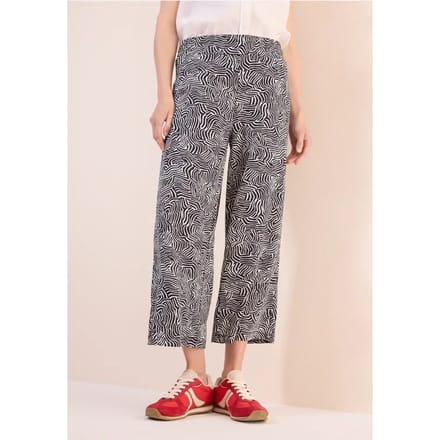 3/4 Broek met gedessineerde Wide Legs
