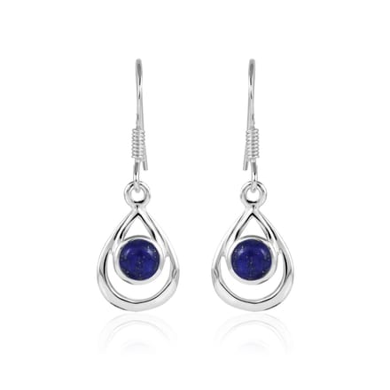 SilverGems zilveren oorhangers met Lapis Lazuli edelstenen