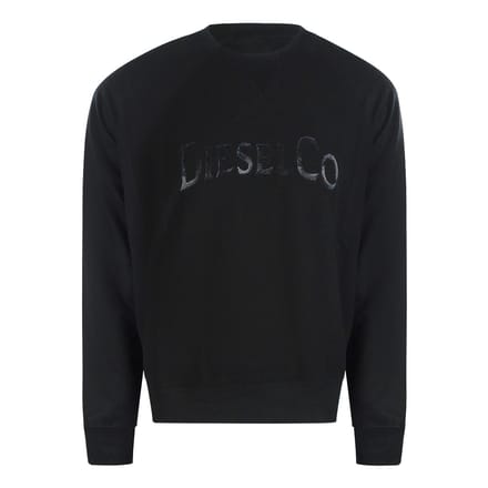 Diesel Monotone Logo Zwarte Sweatshirt