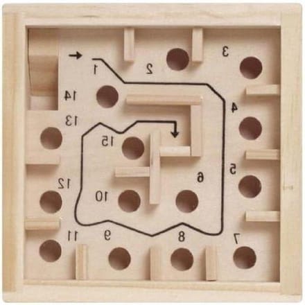 Houten Labyrinth - Puzzel spel - Mentale training - Natuurlijk materiaal - 96 x 94 cm - Houtkleur