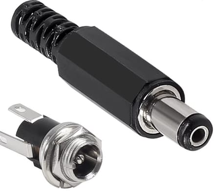 DC plug 2.1 x 5.5 set female/male - Metalen Chassis - Outboard Breda