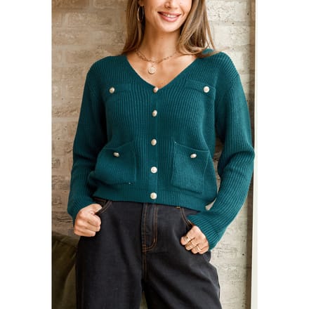 Secret Crush Aqua Cardigan