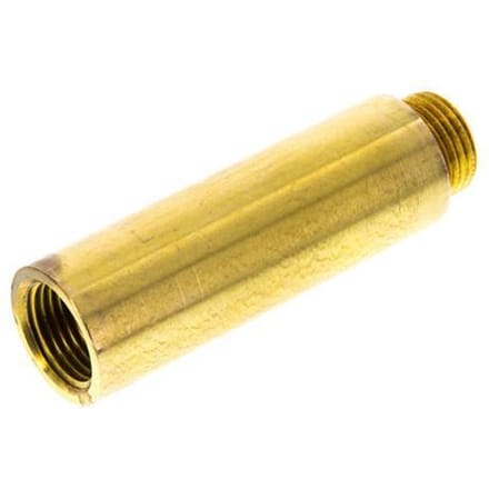 G 1/2'' F/M Messing Verlengstuk DIN 3523 - 80 mm - FL2S-FM-B-012G-80L