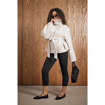 boohoo Dames Jas van wollen mix met ceintuur | Steen | Maat: 38
