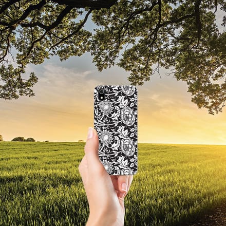 Xiaomi Redmi 7A TPU Case Black Flowers