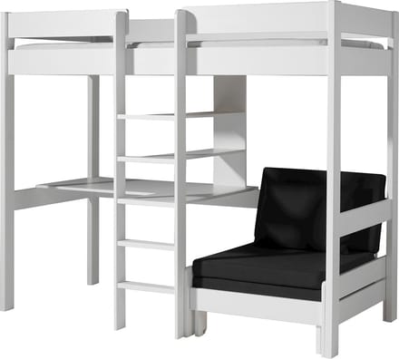 Vipack Hoogslaper Pino met zetelbed - 90 x 200 cm - wit