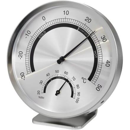 6034HIC Thermo- en hygrometer Zilver