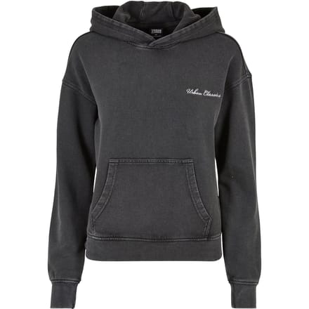 Urban Classics - Small Embroidery Terry Hoodie/trui - M - Zwart