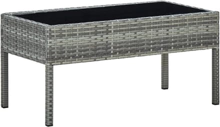 Grijze polyrotan tuin tafel 75x75x74 cm buiten