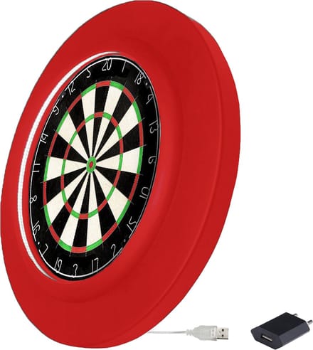 Dragon Darts 2.0 Special Edition - Dartbord Verlichting - Inclusief Plain Dartbord - PU LED Surround - Rood