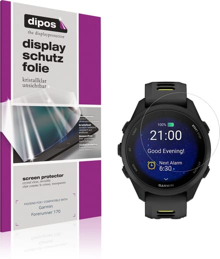 dipos – 6x Beschermfolie geschikt voor Garmin Forerunner 170 | Krasbestendige & heldere Screenprotector Ultra-Thin