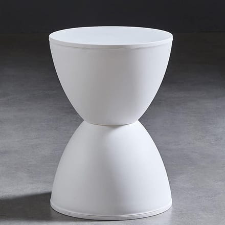 Round Plastic Vanity Stool Non Slip Waterproof Bathroom Shower Stool Durable Dining Stool for Living Room Bedroom Makeup 30×42.5cm (White)