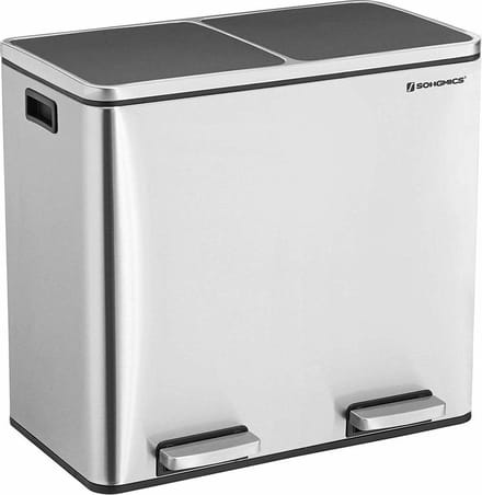 Nancy's Dubbele Afvalbak RVS - Pedaalemmer - 2x 24L