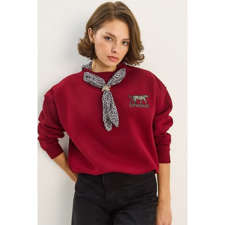 Ronde Hals Sweatshirt met Print Accessoire