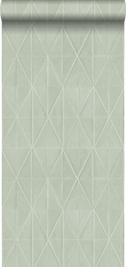 ESTAhome behang origami motief celadon groen - 53 cm x 10.05 m - 148713