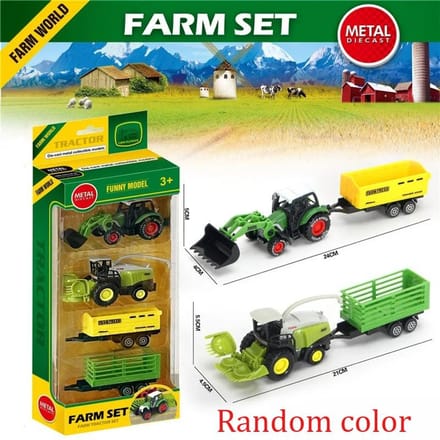 Legering Boeren Auto Model Oogstmachine Tractor Boerderij Speelgoed Auto Auto Model Kinder Cadeau yellow