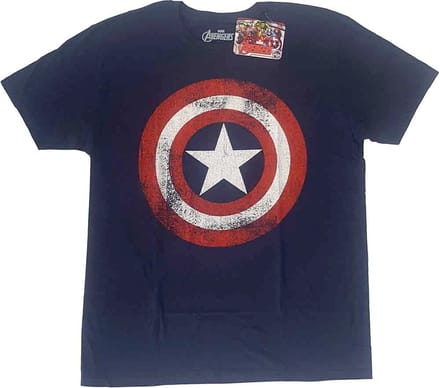 Captain America shirt- Distressed Shield S
