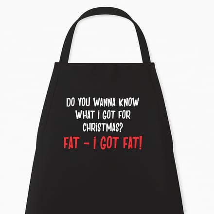 Keukenschort "What I got for Christmas?" | Grappig Kerstcadeau | Zwart