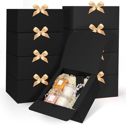 Set van 12 Vierkante Geschenkdozen met Deksel en Gouden Lint