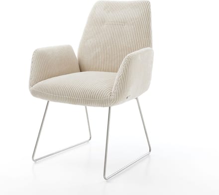 Gestoffeerde-stoel Zoa-Flex slipframe roestvrij staal koord beige pocketveer kern