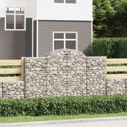 vidaXL - Schanskorven - 3 - st - gewelfd - 200x30x120/140 - cm - ijzer