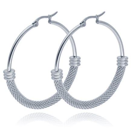 Dames Oorbellen Ringen Zilverkleurig van Edelstaal - 60mm