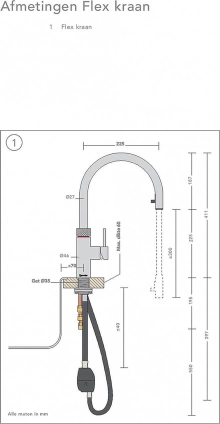 Quooker® PRO3 Flex Zwart