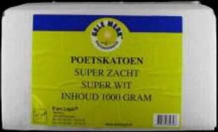 Gele merk poetskatoen wit