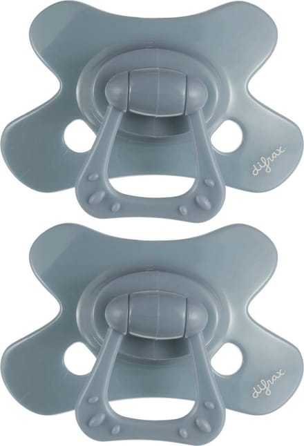Difrax Fopspeen Natural - 6 tot 12 Maanden - Grijs - 2 Stuks