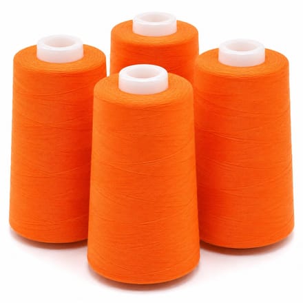 Polyester Overlockgaren – 4 Cones × 2700 m – Totaal 10.800 m – Fluo Oranje 935