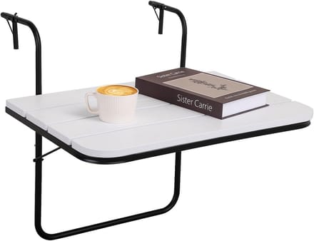 Balkon Tafel - Buiten Bar - Ontspannen Buiten - Inklapbaar Ontwerp - 60 cm - Wit