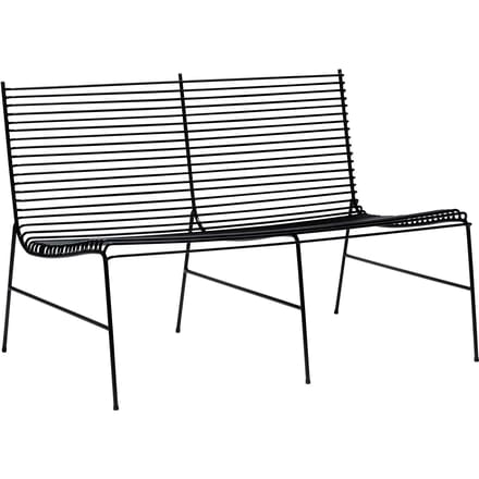 HÜBSCH INTERIOR - STRING zwarte 2-persoons tuinbank van metaal - 122x75xh80cm