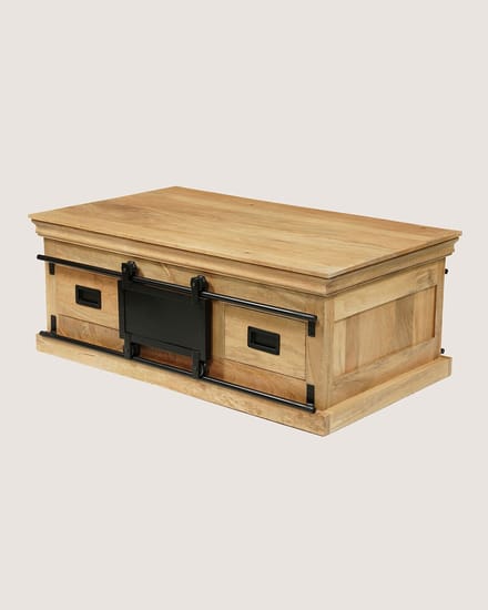 Salontafel 120 cm Mangohout – Rechthoekig – Rustiek – Industrieel