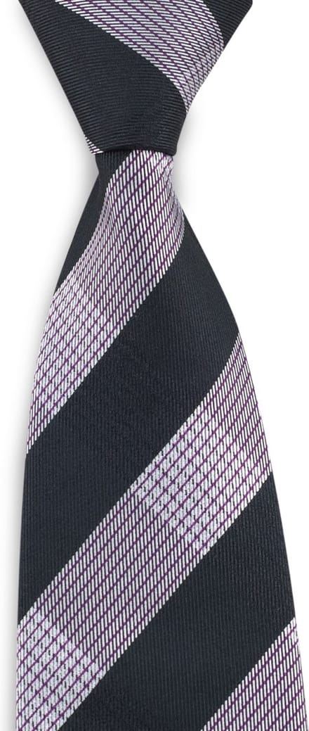 We Love Ties - Stropdassen - Stropdas New York Yankee - zwart / grijs / wit / paars
