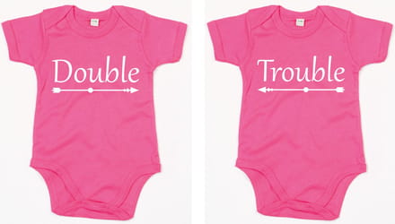 Rompertje Double Trouble-Fuchsia-6-12 Maanden