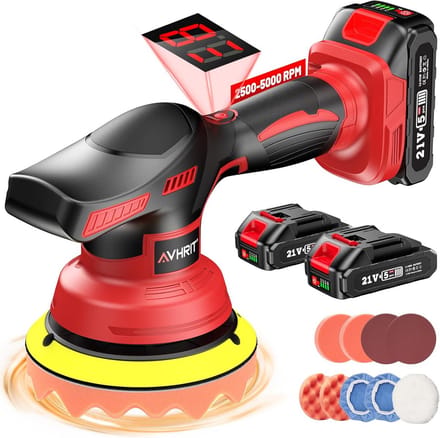 Draadloze Polijstmachine Auto met 2 Accu's en 8 Snelheden - Complete Poetsset