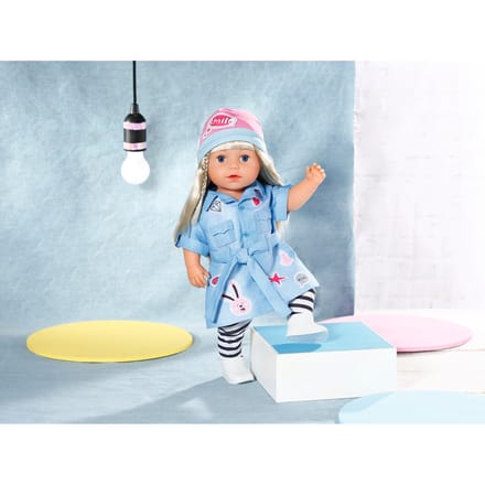 Zapf Creation BABY Born Deluxe jeansjurk set voor pop 43cm Poppenkleding