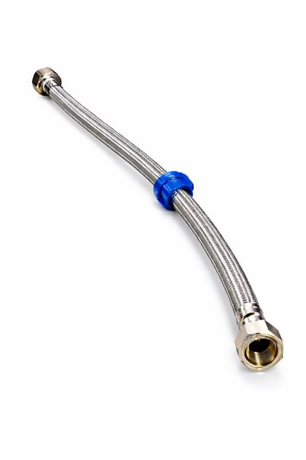 Profielenloods - Aansluitslang flexibel 3/8" Binnendraad x 1/2" Binnendraad Rvs (zilver) 800 mm (80cm)