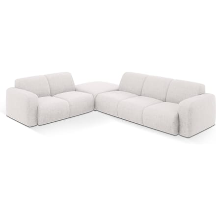 Hoekbank Lola links chenille met hocker | Windsor & Co