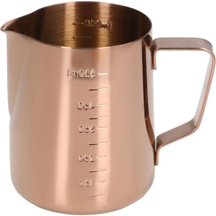 Tasse à Mousse de Lait 550ML avec Échelle Pichet à Mousse en Acier Inoxydable Or Rose Vapeur de Café L white
