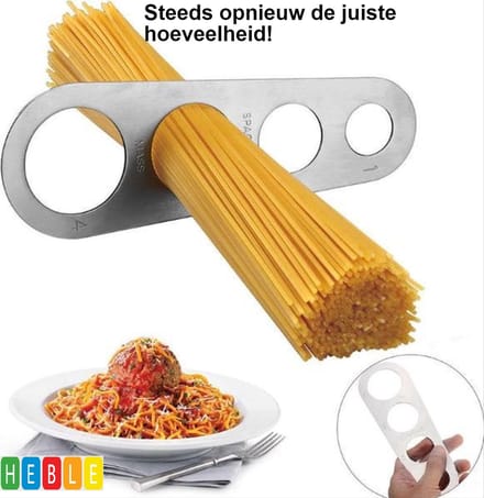 *** Spaghetti meten meter Hoeveelheid - Portie Spaghetti - RVS - Spaghettimaat - Pasta meter - Keukentool Spagetti Spagheti - van Heble® ***