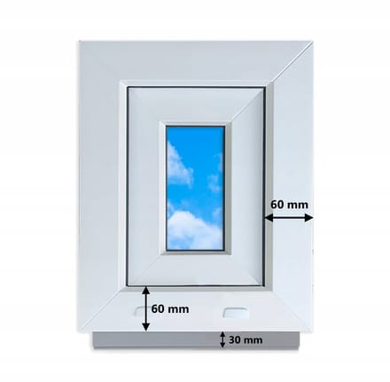 Fenêtre en PVC blanc, oscillo-battante, 40x50 cm, 400x500 mm, double vitrage, oscillo-battante