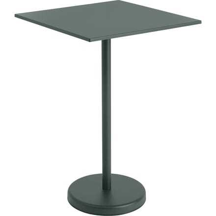 Muuto Linear Steel Tafel vierkant - donkergroen - Hoogte 105 cm