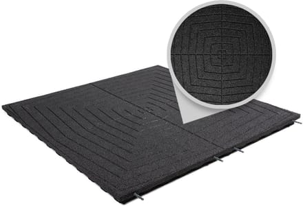 Rubbermagazijn - Rubberen tegels - Zwart design - Per 1 m² - Dikte 4,8cm - 100x100cm - Speelplaatstegel