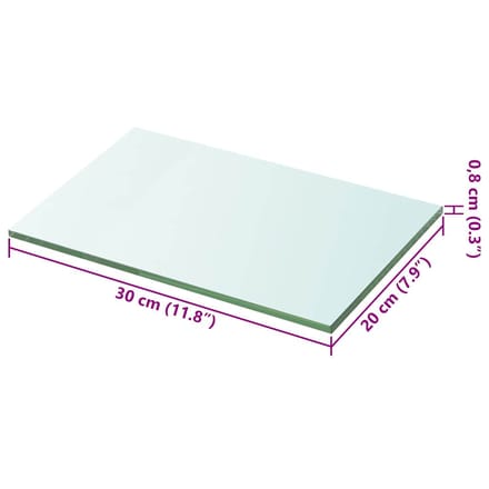 vidaXL - Wandschap - transparant - 20x30 - cm - glas