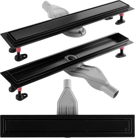 Rea Neox Superflow - Lineaire afvoer - douchegoot - Zwart - 60 cm